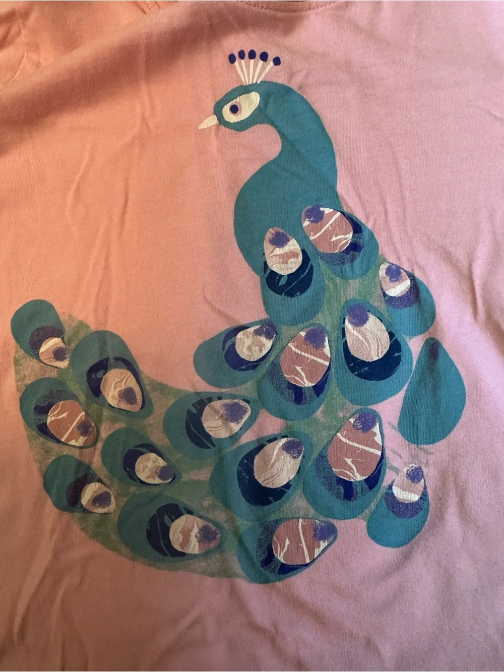 Tea Collection Size 7 Peacock Long Sleeve Tee